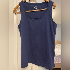 NWT J. Crew Scoop Neck Cotton Tank - Navy